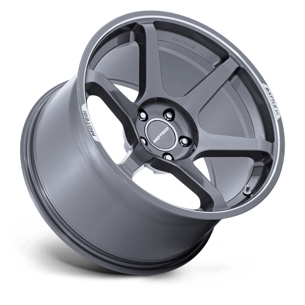 Motegi MR160 Battle VI 18x9.5 Gloss Gunzilla w/Machined Lip 38mm ET 56.15mm CB 5x100