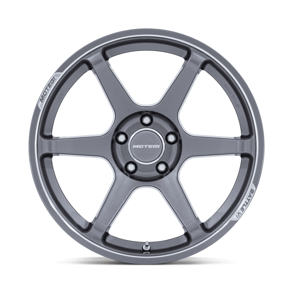 Motegi MR160 Battle VI 18x9.5 Gloss Gunzilla w/Machined Lip 38mm ET 56.15mm CB 5x100