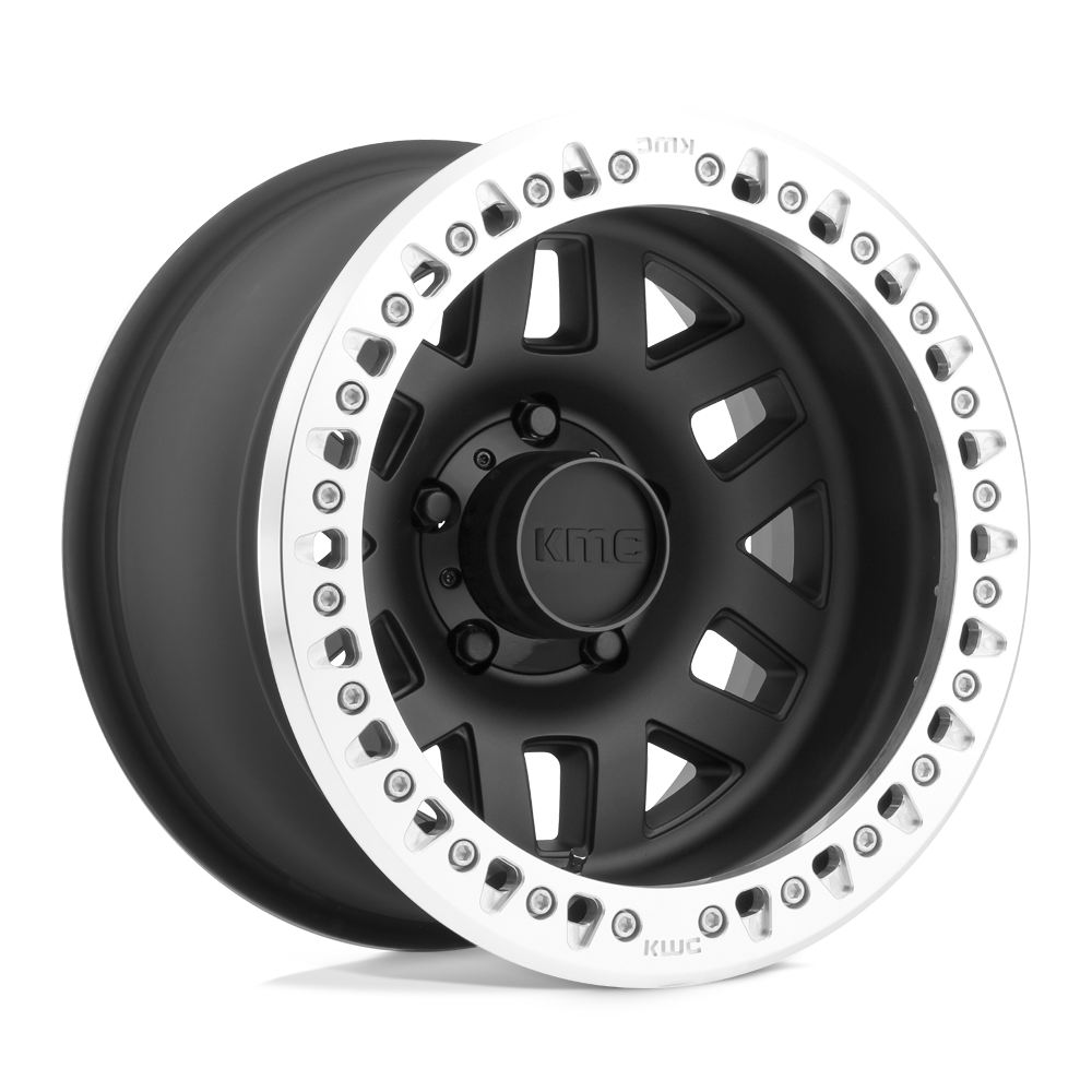 KMC Wheels KM229 Machete Crawl Beadlock 17x9 Satin Black w/Machined Ring -38mm ET 78.1mm CB 5x127