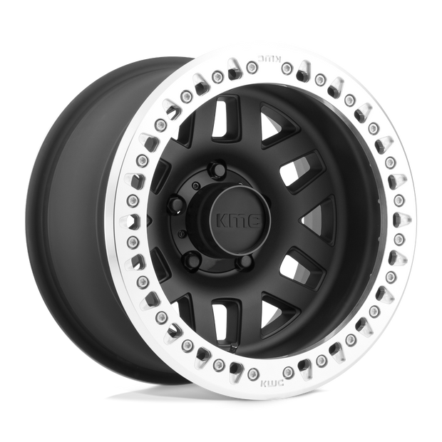 KMC Wheels KM229 Machete Crawl Beadlock 17x9 Satin Black w/Machined Ring -38mm ET 78.1mm CB 5x127
