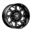 American Force Man OWar SD forged wheels in gloss black milled finish, three-quarter view