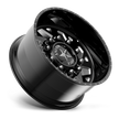 American Force Man OWar SD forged wheels in gloss black milled finish, side profile view