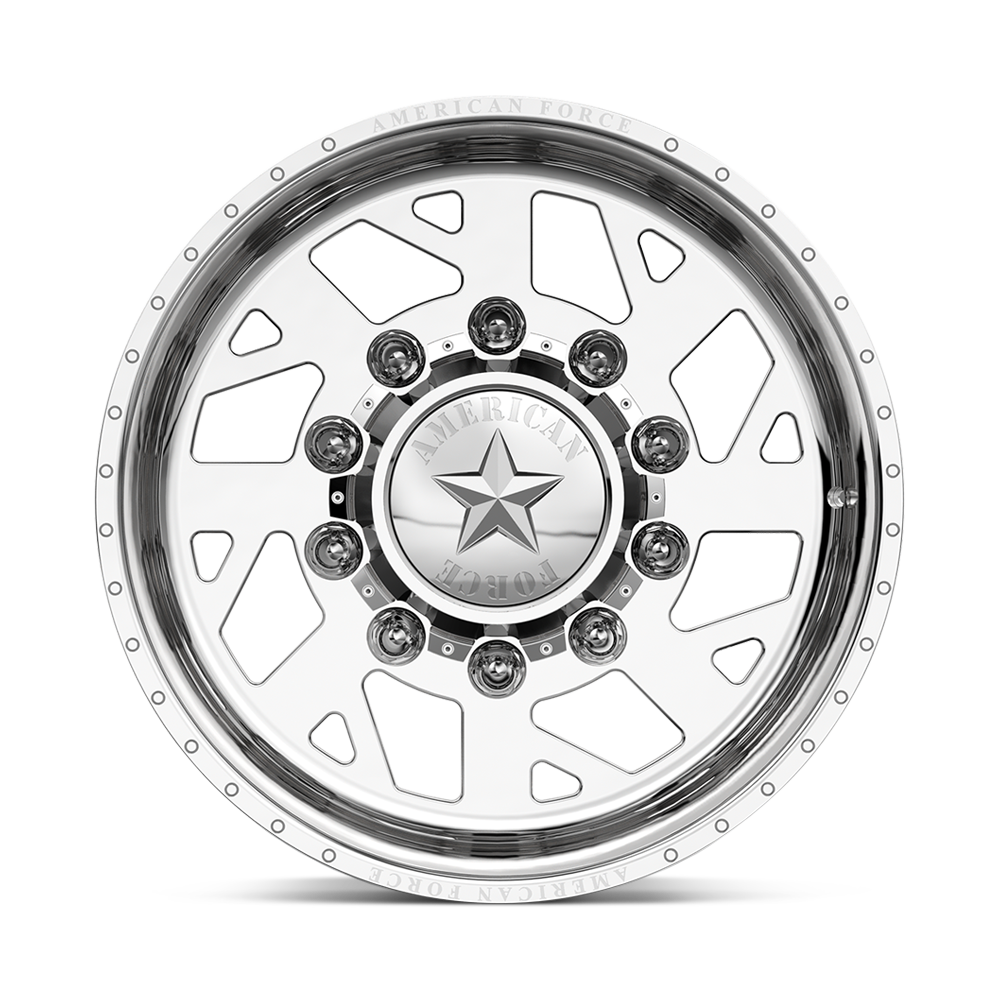 American Force Man OWar SD forged wheels in polished finish, face view