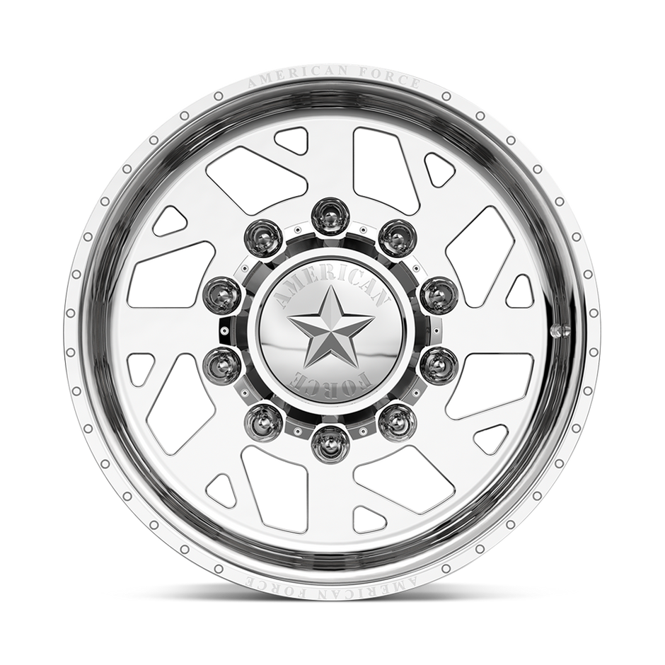 American Force Man OWar SD forged wheels in polished finish, face view