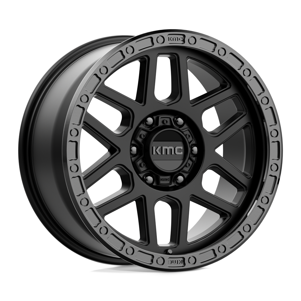 KMC Wheels KM544 Mesa 17x8.5 Satin Black w/Gloss Black Lip 0mm ET 74.6mm CB 6x130