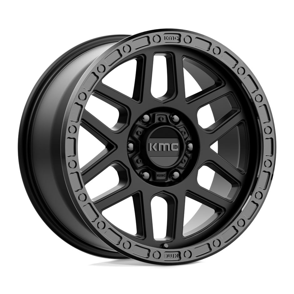 KMC Wheels KM544 Mesa 17x8.5 Satin Black w/Gloss Black Lip 0mm ET 74.6mm CB 6x130