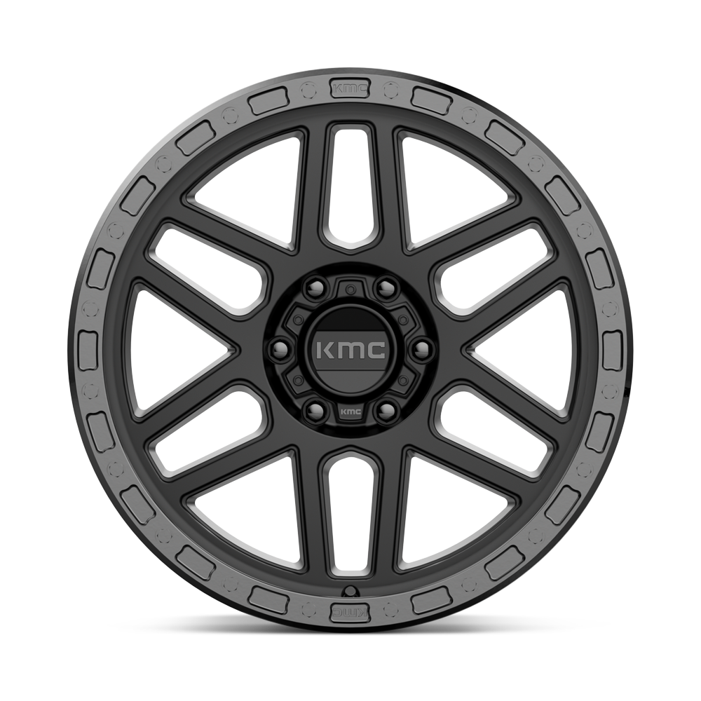 KMC Wheels KM544 Mesa 17x8.5 Satin Black w/Gloss Black Lip 0mm ET 74.6mm CB 6x130