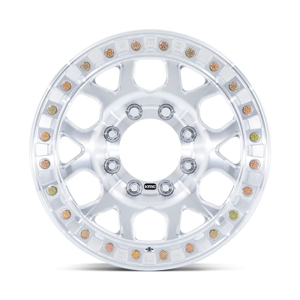 KMC Wheels KM450 Mesa Forged Slotted Beadlock 17x9 Raw Machined 25mm ET 108mm CB 6x165.1