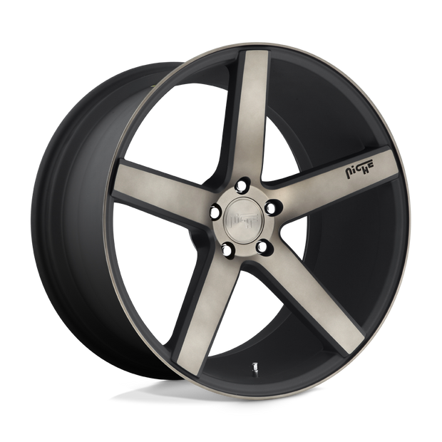 Niche M134 Milan 22x10 Matte Black w/DDT Machined 50mm ET Custom CB 5x130