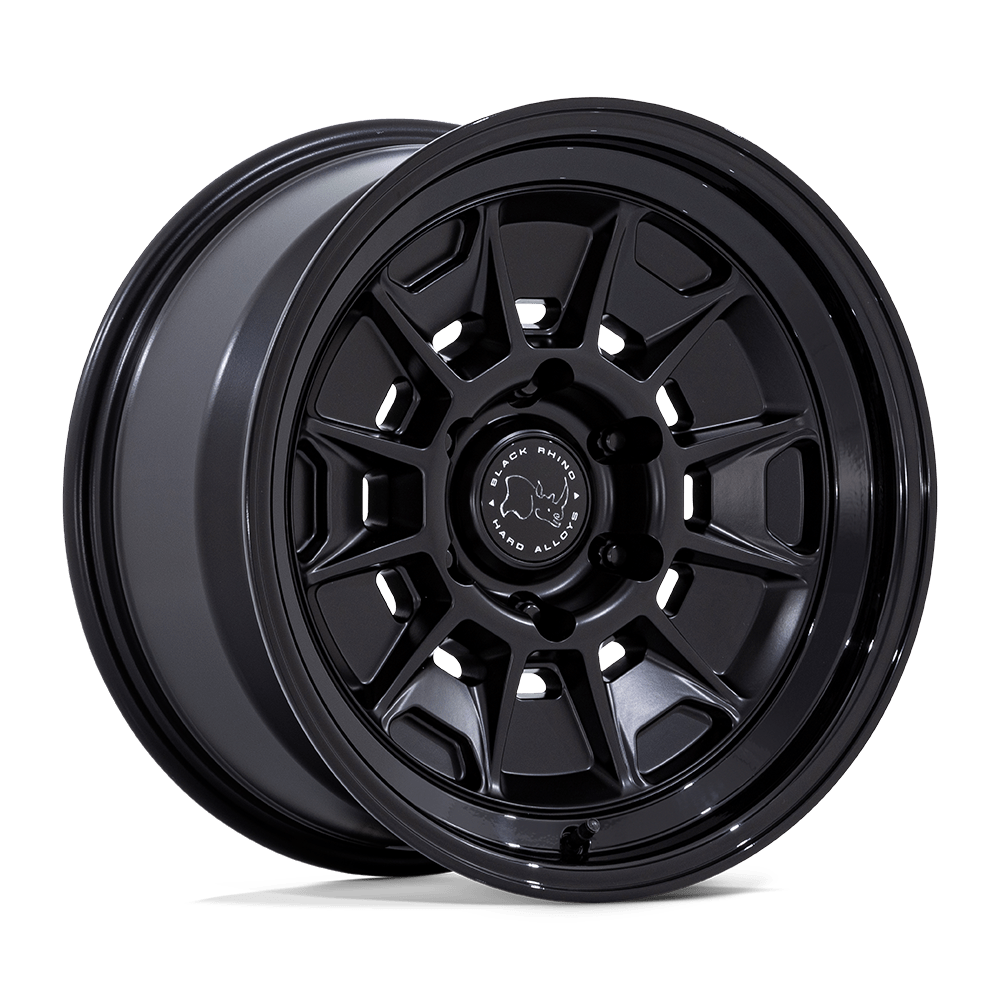 Black Rhino Hard Alloys BR021 Mondo 17x8.5 Matte Black w/Gloss Black Lip -10mm ET 106.1mm CB 6x139.7