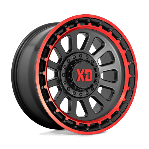 XD Wheels XD856 Omega 20x10 Satin Black Machined Lip w/Red Tint -18mm ET 78.1mm CB 5x127/5x139.7 wheel