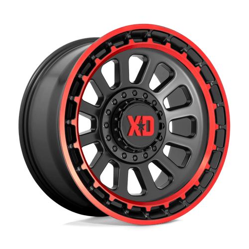 XD Wheels XD856 Omega 20x10 Satin Black Machined Lip w/Red Tint -18mm ET 125.1mm CB 8x170 wheel