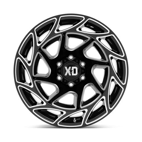 XD Wheels XD860 Onslaught 20x12 Gloss Black Milled -44mm ET 106.1mm CB 6x139.7 wheel