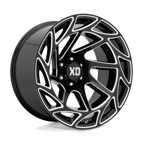 XD Wheels XD860 Onslaught 22x12 Gloss Black Milled -44mm ET 106.1mm CB 6x139.7 wheel