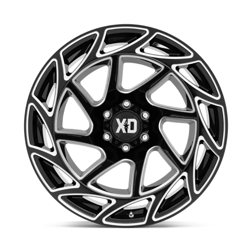 XD Wheels XD860 Onslaught 22x12 Gloss Black Milled -44mm ET 106.1mm CB 6x139.7 wheel