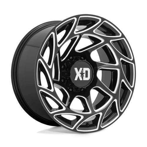 XD Wheels XD860 Onslaught 20x10 Gloss Black Milled -18mm ET 125.1mm CB 8x165.1 wheel