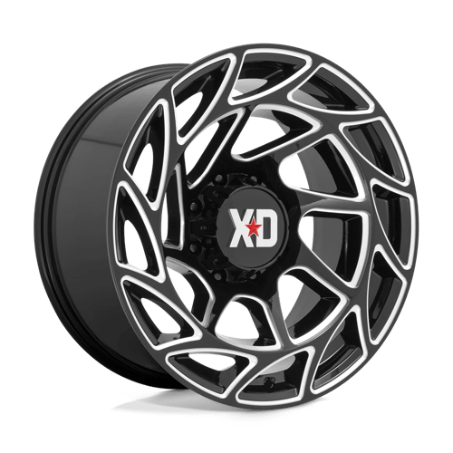 XD Wheels XD860 Onslaught 20x10 Gloss Black Milled -18mm ET 125.1mm CB 8x165.1 wheel