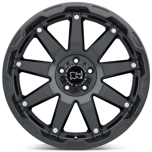 Black Rhino Hard Alloys Oceano 20x9.5 Gloss Gun Black w/SS Bolts -18mm ET 71.5mm CB 5x127