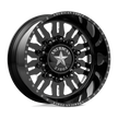 American Force Omen SD forged wheels in gloss black milled finish, three-quarter view