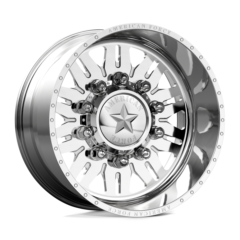 American Force Omen SD forged wheels in polished finish, three-quarter view