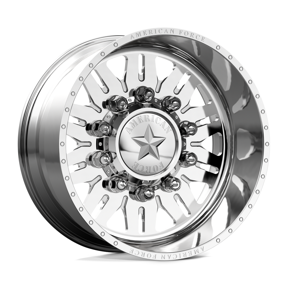 American Force Omen SD forged wheels in polished finish, three-quarter view