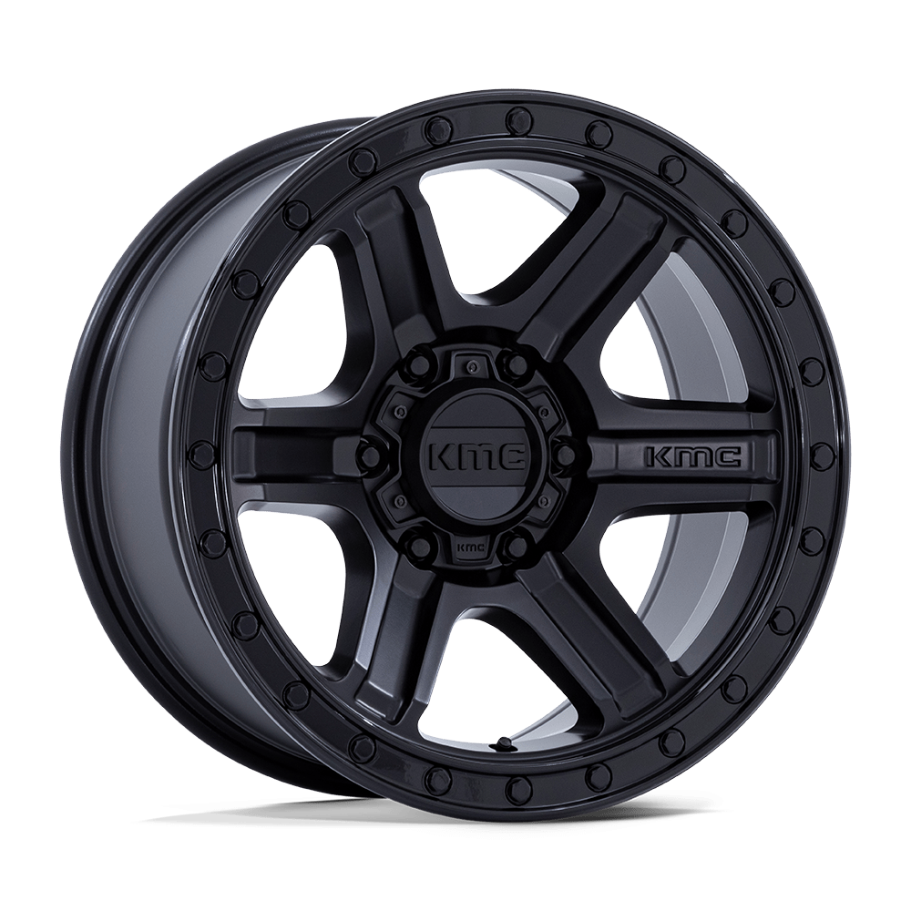 KMC Wheels KM551 Outrun 17x8.5 Matte Black w/Gloss Black Lip -10mm ET 71.5mm CB 5x127