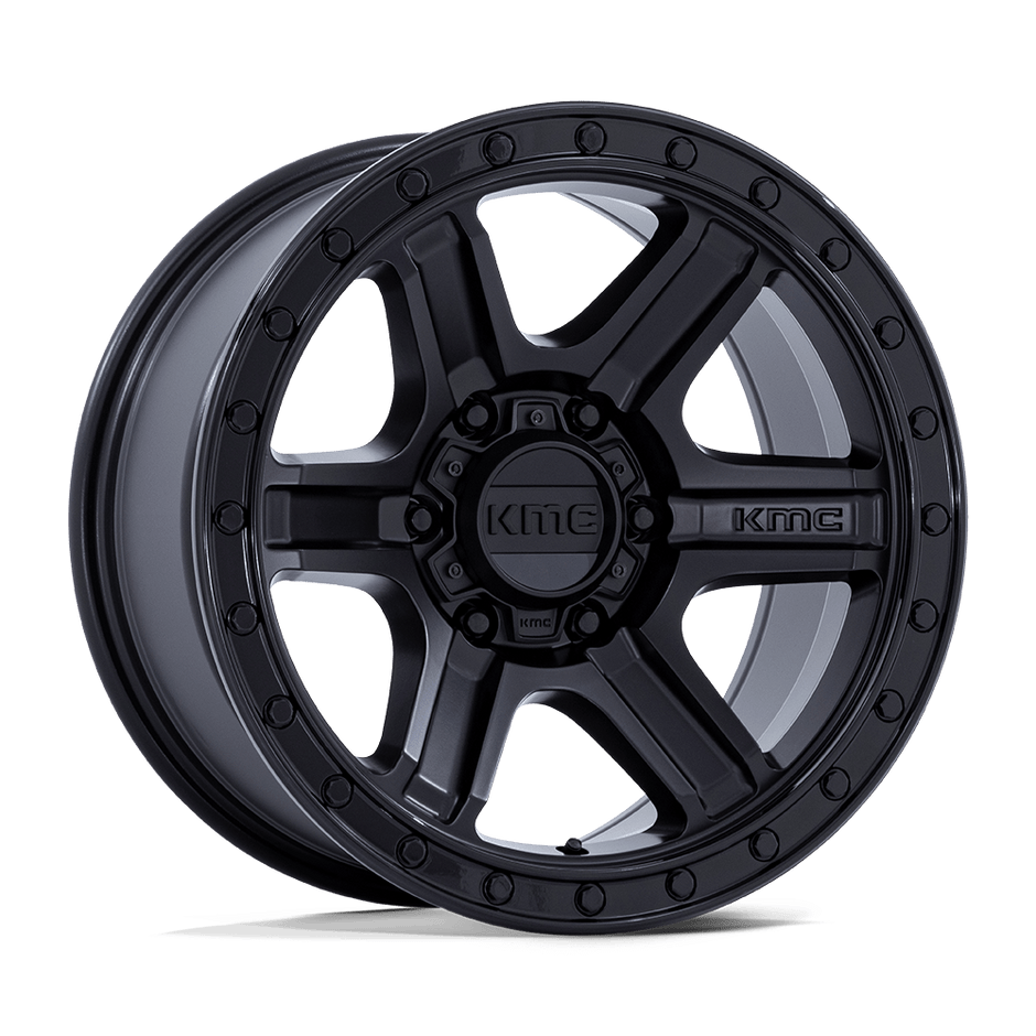 KMC Wheels KM551 Outrun 17x8.5 Matte Black w/Gloss Black Lip -10mm ET 71.5mm CB 5x127