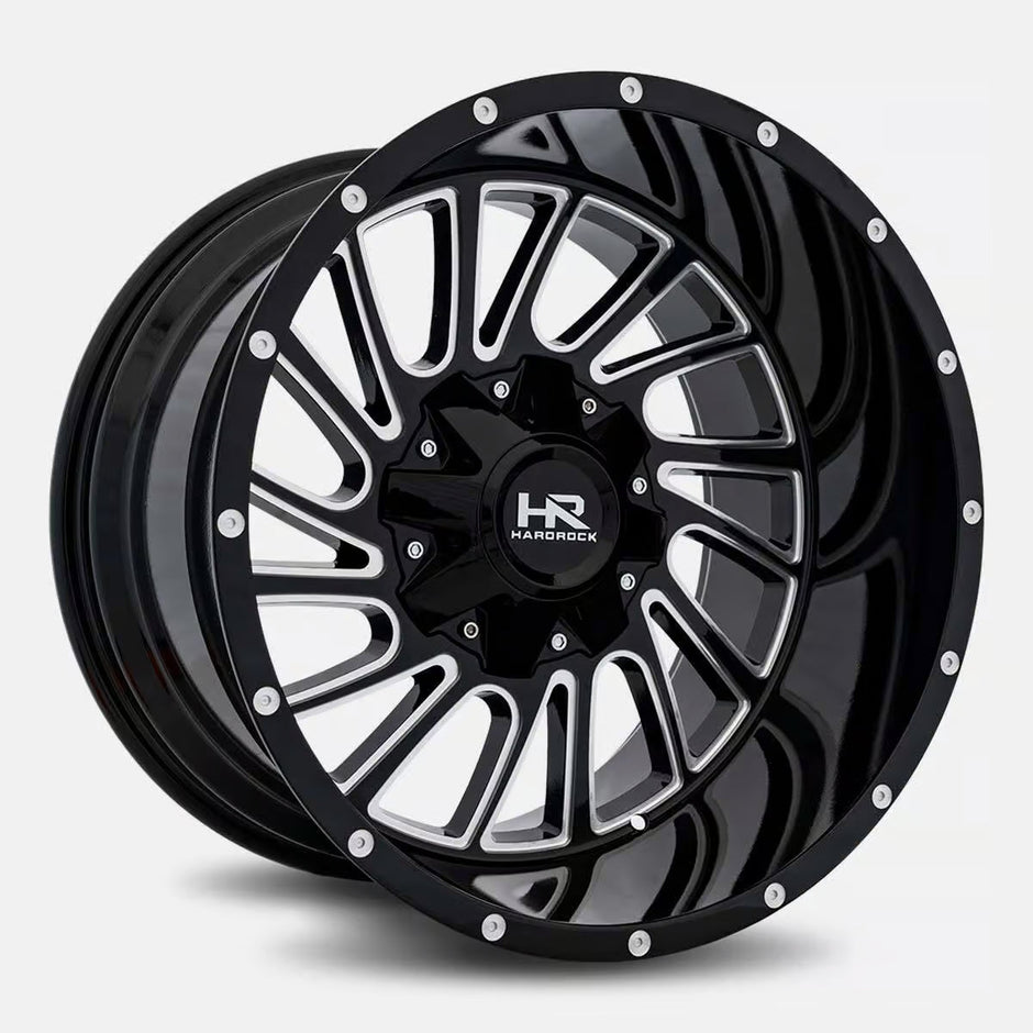 Hardrock Offroad Overdrive 20x9 Gloss Black Milled wheel