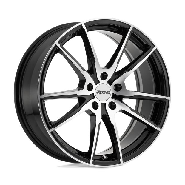 Petrol P0A 17x8 Gloss Black w/Machined Cut Face 32mm ET 72.1mm CB 5x112