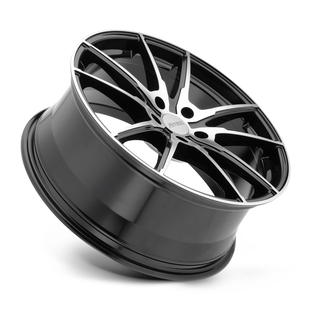 Petrol P0A 19x8 Gloss Black w/Machined Cut Face 35mm ET 72.1mm CB 5x100