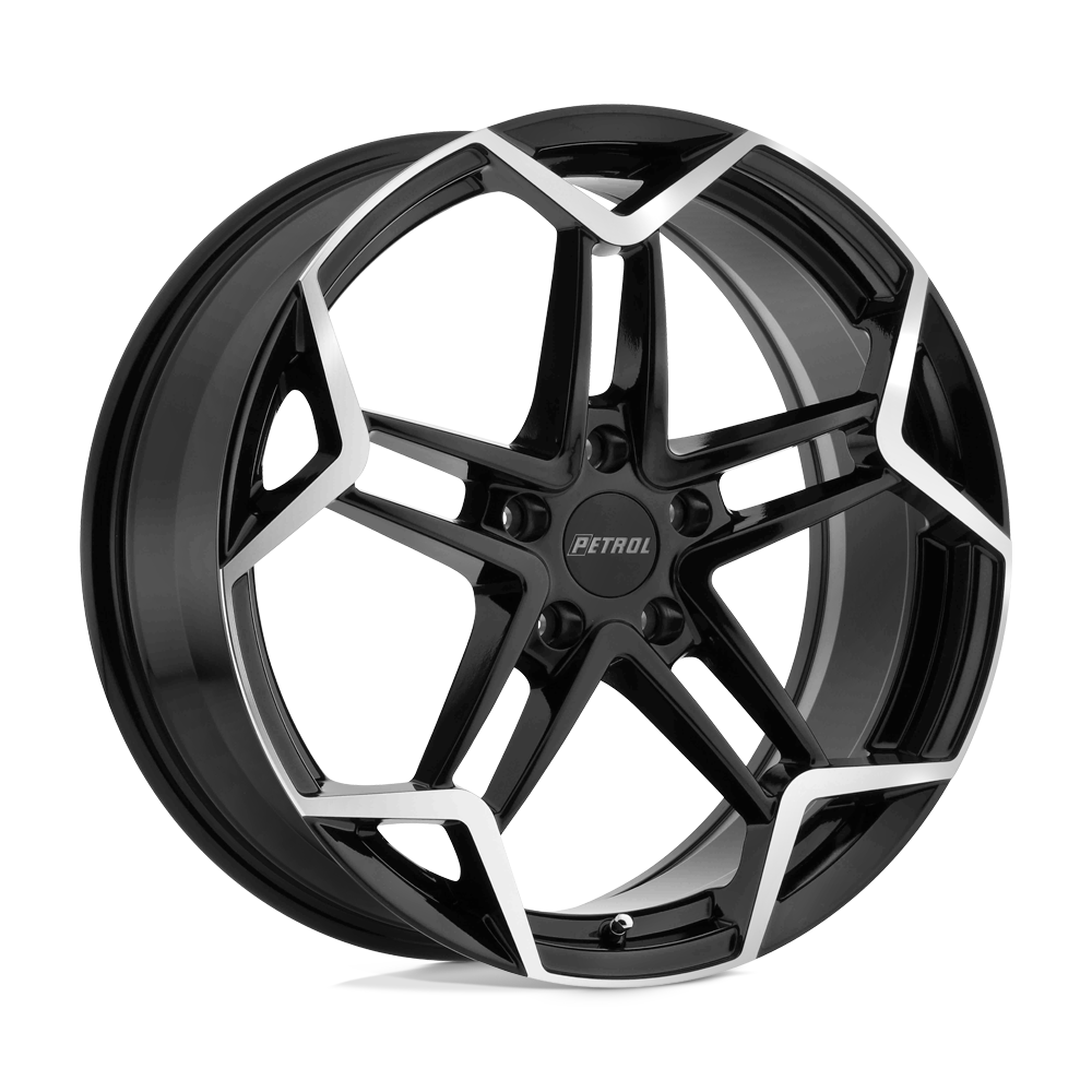 Petrol P1A 17x8 Gloss Black w/Machined Cut Face 35mm ET 72.1mm CB 5x100