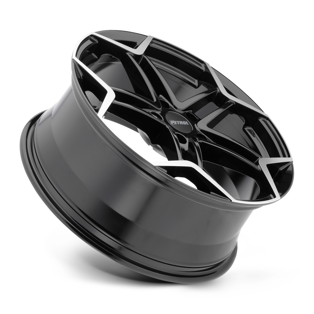 Petrol P1A 17x8 Gloss Black w/Machined Cut Face 35mm ET 72.1mm CB 5x100
