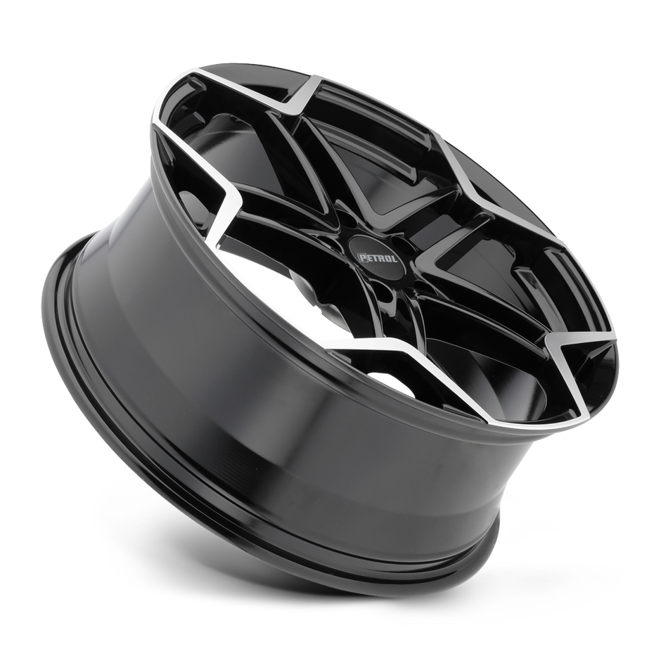 Petrol P1A 17x8 Gloss Black w/Machined Cut Face 35mm ET 72.1mm CB 5x100