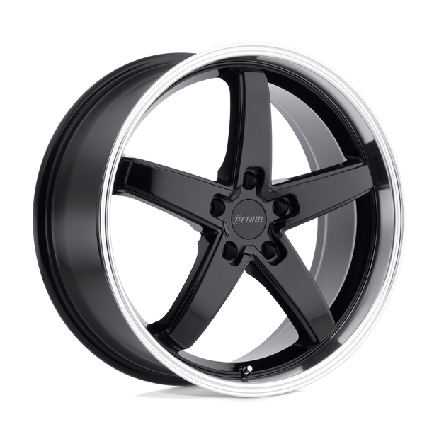 Petrol P1B 17x8 Gloss Black w/Machined Cut Lip 32mm ET 72.1mm CB 5x112