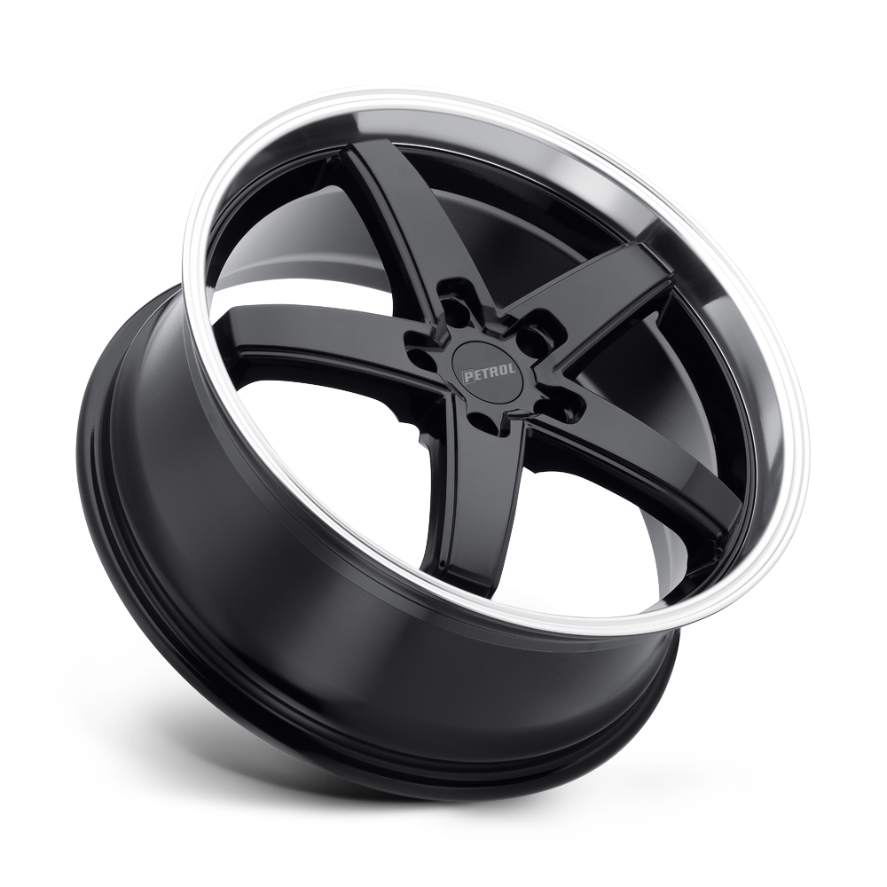Petrol P1B 17x8 Gloss Black w/Machined Cut Lip 32mm ET 72.1mm CB 5x112