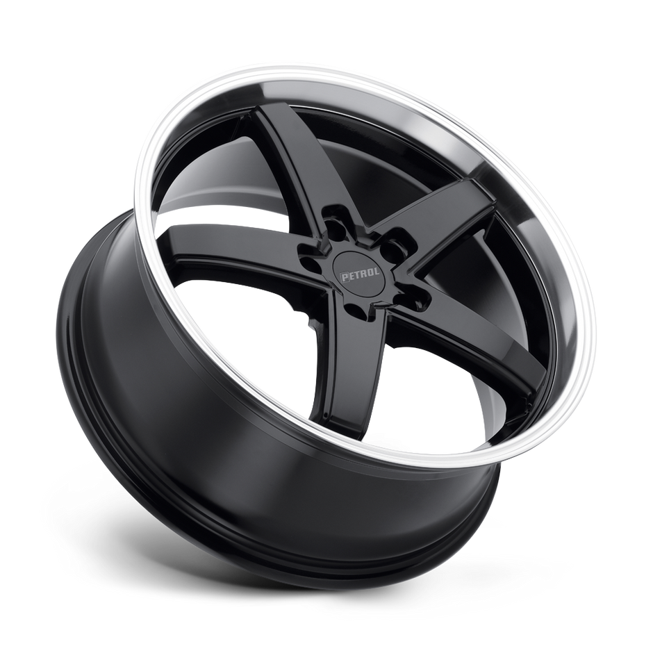 Petrol P1B 17x8 Gloss Black w/Machined Cut Lip 32mm ET 72.1mm CB 5x112