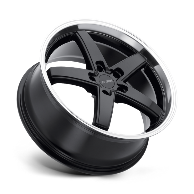 Petrol P1B 17x8 Gloss Black w/Machined Cut Lip 32mm ET 72.1mm CB 5x112