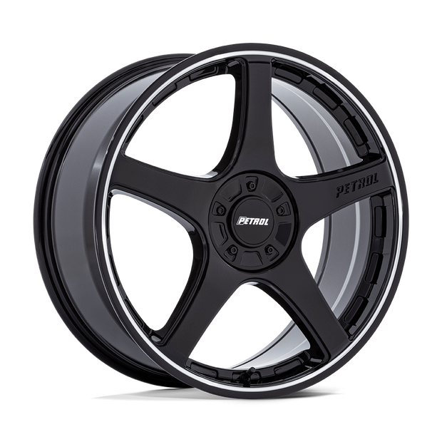 Petrol PE003 P2E 20x8.5 Gloss Black w/Machined Lip 40mm ET 72.56mm CB 5x110/5x115