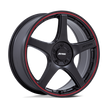 Petrol PE003 P2E 17x8 Matte Black w/Red Lip 40mm ET 72.56mm CB 5x108/5x114.3