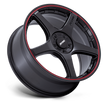 Petrol PE003 P2E 17x8 Matte Black w/Red Lip 40mm ET 72.56mm CB 5x108/5x114.3