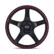 Petrol PE003 P2E 17x8 Matte Black w/Red Lip 40mm ET 72.56mm CB 5x108/5x114.3