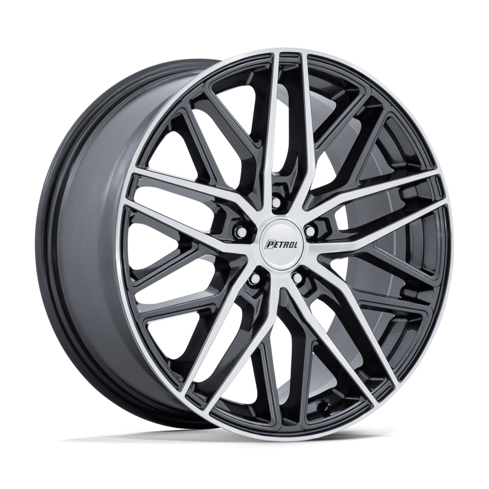 Petrol PE004 P3E 17x8 Gloss Gunmetal Brushed w/Machined Face 40mm ET 72.56mm CB 5x114.3