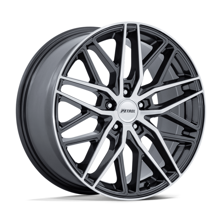 Petrol PE004 P3E 17x8 Gloss Gunmetal Brushed w/Machined Face 40mm ET 72.56mm CB 5x114.3
