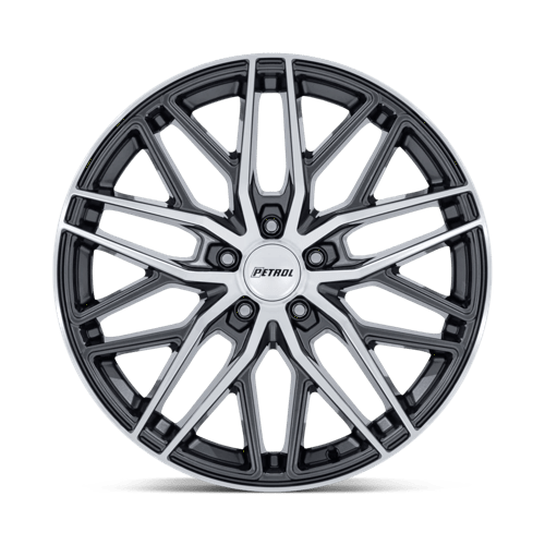Petrol PE004 P3E 17x8 Gloss Gunmetal Brushed w/Machined Face 40mm ET 72.56mm CB 5x114.3