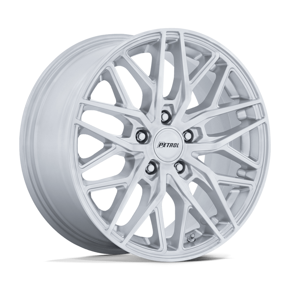 Petrol PE004 P3E 17x8 Machined Brushed w/Gloss Silver 40mm ET 72.56mm CB 5x110