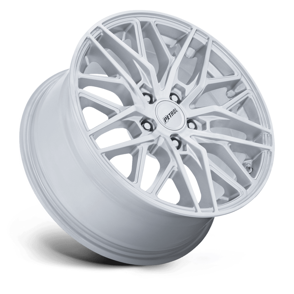 Petrol PE004 P3E 17x8 Machined Brushed w/Gloss Silver 40mm ET 72.56mm CB 5x110