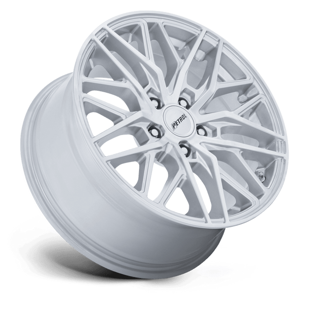 Petrol PE004 P3E 20x8.5 Machined Brushed w/Gloss Silver 40mm ET 66.56mm CB 5x112