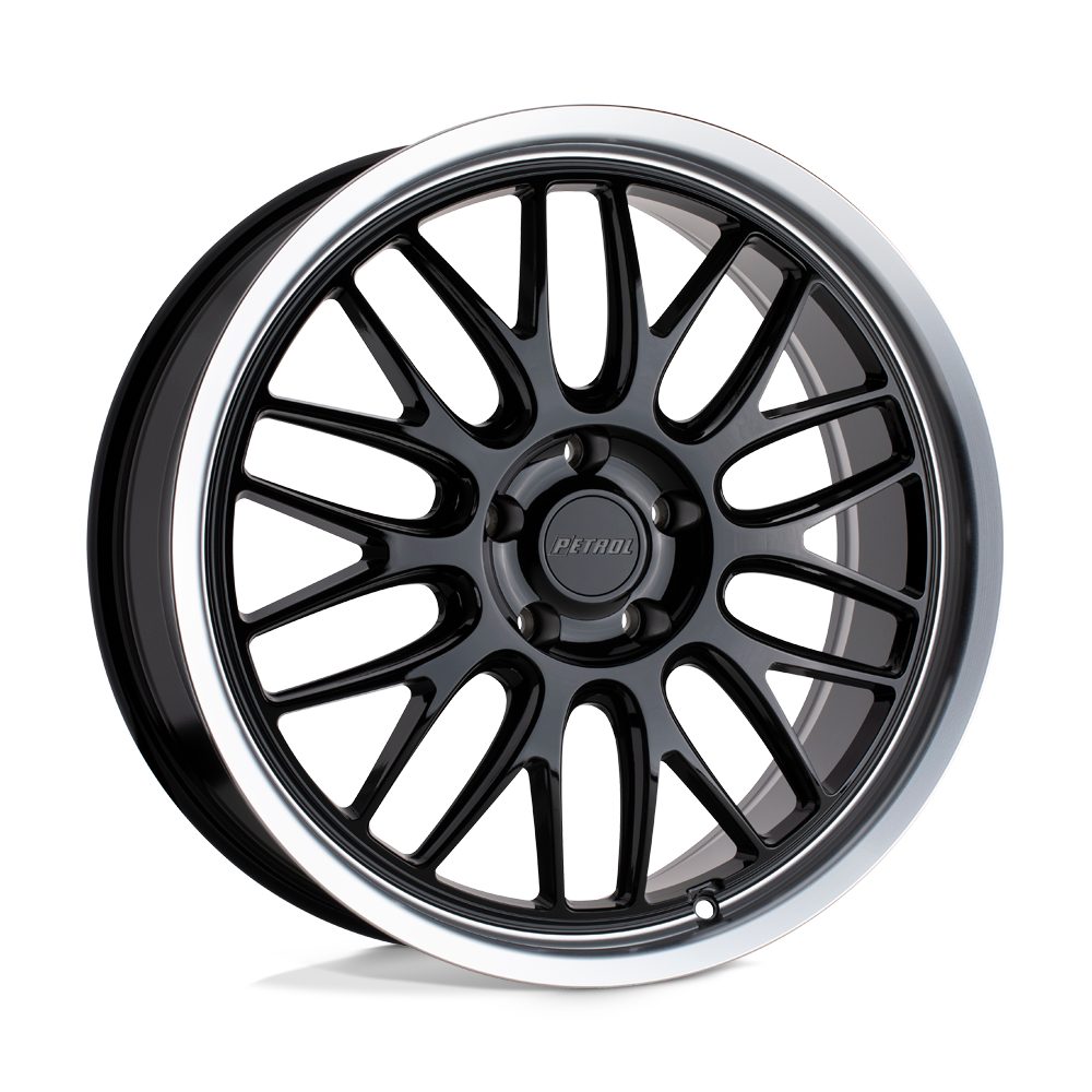Petrol P4C 16x7 Gloss Black w/Machined Cut Lip 40mm ET 72.1mm CB 4x100