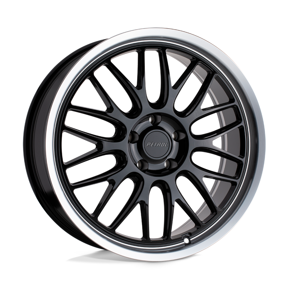 Petrol P4C 16x7 Gloss Black w/Machined Cut Lip 40mm ET 72.1mm CB 4x100