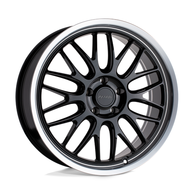 Petrol P4C 16x7 Gloss Black w/Machined Cut Lip 40mm ET 72.1mm CB 4x100
